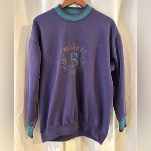 Vintage Bugle Boy‎ Co. Embroidered Purple Sweatshirt
